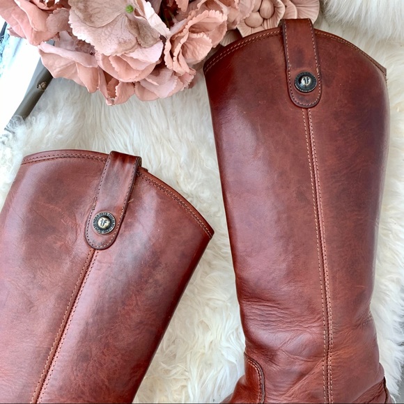 Frye Melissa Button Cognac Brown Tall Riding Boots - Picture 10 of 16
